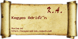 Kegyes Adrián névjegykártya